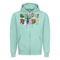 Seafoam Don't worry be hoppy Zipper Hoodie - NancyCooperArtShop