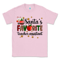 Bubblegum Pink santa's favorite teacher assistant Classic Tee - AdoDesignShop