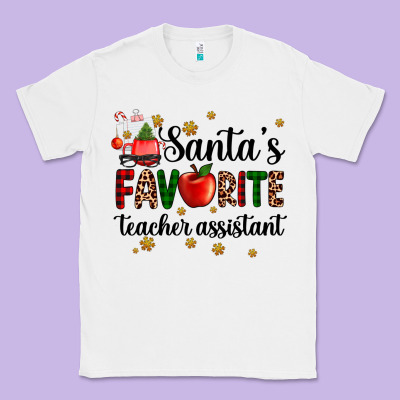 Santa's Favorite Teacher Assistant Classic Tee Designed By Adodesignshop