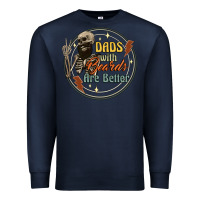 Navy dads with beards are better Premium Sweatshirt - Artiststas