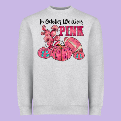 In October We Wear Pink Heavyweight Sweatshirt Designed By Jahusdesignshop