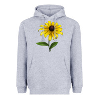 Heather Grey Black Eyed Susan Flower Heavyweight Hoodie - LillyAllenDesigns