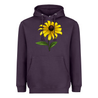 Plum Black Eyed Susan Flower Heavyweight Hoodie - LillyAllenDesigns