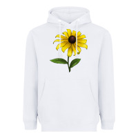 White Black Eyed Susan Flower Heavyweight Hoodie - LillyAllenDesigns