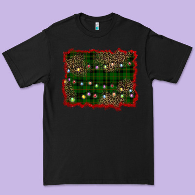 Christmas Green Plaid Background Premium Tee Designed By Barkaloodesign