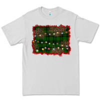 Dove Grey christmas green plaid background Premium Tee - BarkalooDesign