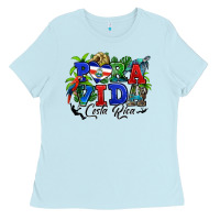Baby Blue pura vida costa rica rana Ladies Tee - RanaPortraitStore