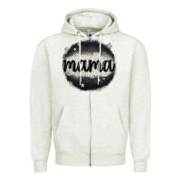 Oatmeal Heather leopard mama Zipper Hoodie - MaliasSmallBusiness