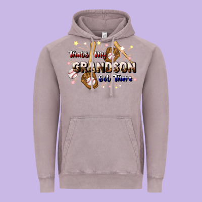 That's My Grandson Out There Baseball Vintage Hoodie Designed By Jahusdesignshop
