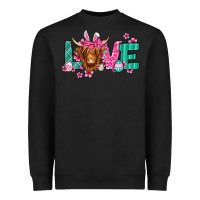 Black love easter floral longhaired cow Heavyweight Sweatshirt - Jasminsmagicworld