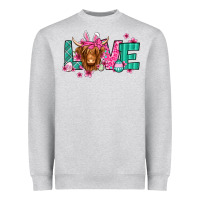 Heather Grey love easter floral longhaired cow Heavyweight Sweatshirt - Jasminsmagicworld