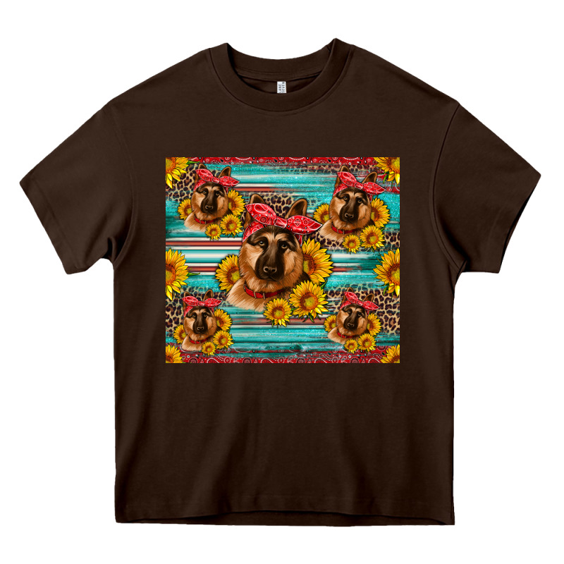 German Shepherd With Sunflowers Heavy Core Tee by Artiststas | Teevron