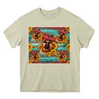 Mossy german shepherd with sunflowers Heavy Core Tee - Artiststas