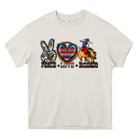Cream peace love rodeo Heavy Core Tee - Zillion Design Studio