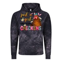 Cloud Black just a girl who loves chickens Vintage Hoodie - JahusDesignShop