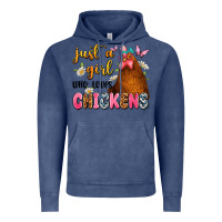 Vintage Denim just a girl who loves chickens Vintage Hoodie - JahusDesignShop