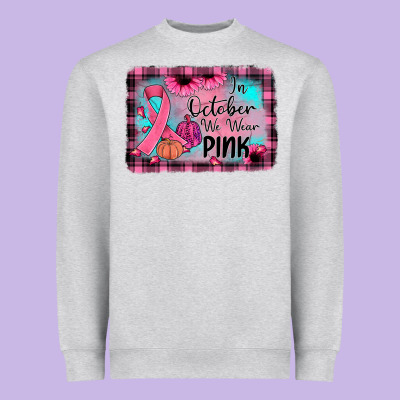 In October We Wear Pink Heavyweight Sweatshirt Designed By Jahusdesignshop