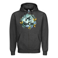 Charcoal Heather just breathe Zipper Hoodie - MaliasSmallBusiness