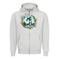 Dove Grey just breathe Zipper Hoodie - MaliasSmallBusiness