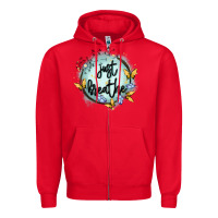 Red just breathe Zipper Hoodie - MaliasSmallBusiness