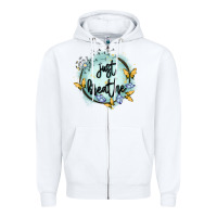 White just breathe Zipper Hoodie - MaliasSmallBusiness