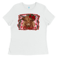 White be mine cow Ladies Tee - RanaPortraitStore
