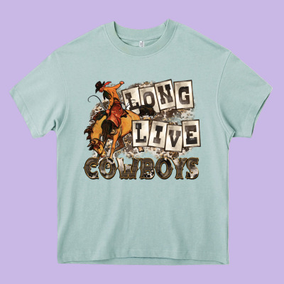 Long Live Cowboys Heavy Core Tee Designed By Zillion Design Studio