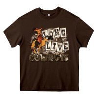 Chocolate Brown long live cowboys Heavy Core Tee - Zillion Design Studio