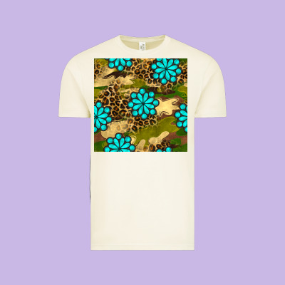 Camouflage Leopard Gemstone Seamless Pattern Vintage Tee Designed By Bundleandbundleshop