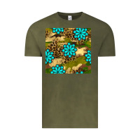 Vintage Olive camouflage leopard gemstone seamless pattern Vintage Tee - BundleAndBundleShop