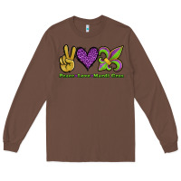 Chestnut peace love mardi gras Long Sleeve Tee - Jasminsmagicworld