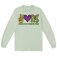 Matcha peace love mardi gras Long Sleeve Tee - Jasminsmagicworld