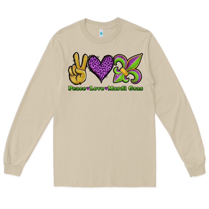 Peace Love Mardi Gras Long Sleeve Tee by Jasminsmagicworld | Teevron