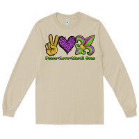 Mushroom peace love mardi gras Long Sleeve Tee - Jasminsmagicworld