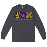 Smoke peace love mardi gras Long Sleeve Tee - Jasminsmagicworld