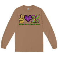 Toasted Coconut peace love mardi gras Long Sleeve Tee - Jasminsmagicworld