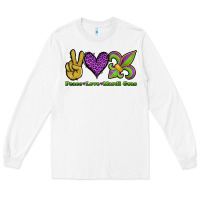 White peace love mardi gras Long Sleeve Tee - Jasminsmagicworld