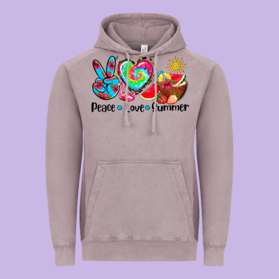 Peace Love  Summer Vintage Hoodie Designed By Adodesignshop
