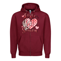 Burgundy love season Zipper Hoodie - MaliasSmallBusiness