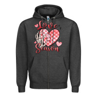 Charcoal Heather love season Zipper Hoodie - MaliasSmallBusiness