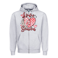 Heather Grey love season Zipper Hoodie - MaliasSmallBusiness