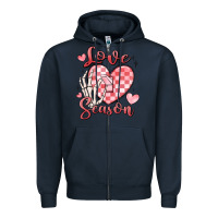 Navy love season Zipper Hoodie - MaliasSmallBusiness