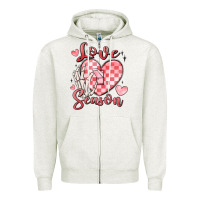 Oatmeal Heather love season Zipper Hoodie - MaliasSmallBusiness