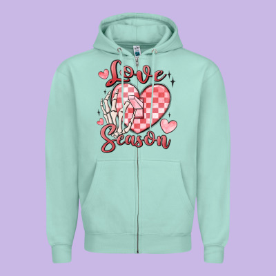 Love Season Zipper Hoodie Designed By Maliassmallbusiness