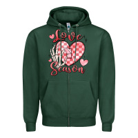 Sports Green love season Zipper Hoodie - MaliasSmallBusiness