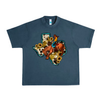 Midnight Navy rodeo sunflower texas map Urban Heavy Tee - JahusDesignShop