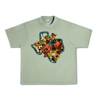 Oil Green rodeo sunflower texas map Urban Heavy Tee - JahusDesignShop