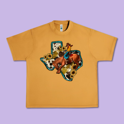 Rodeo Sunflower Texas Map Urban Heavy Tee Designed By Jahusdesignshop
