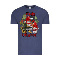 Vintage Denim farm truck,merry christmas gnome Vintage Tee - JahusDesignShop