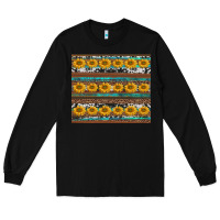 Black sunflowers leopard cowhide turquoise Long Sleeve Tee - BarkalooDesign